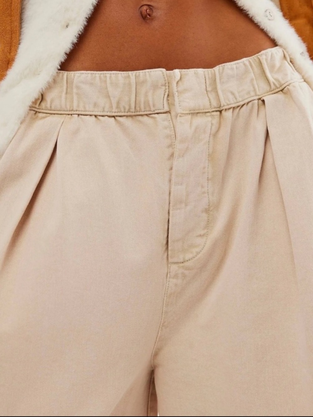 Free People After Love Cuff Pant in Sandshell Beige Small - Picture 2 of 8